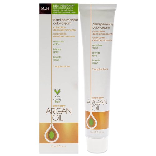 One n Only Argan Oil Permanent Color Cream - Rich Natural Light Brown Hair Color | 3 oz Unisex
