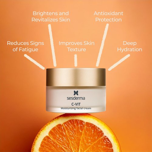 Sesderma C-VIT Moisturizing Facial Cream - Fight Aging with Vitamin C Antioxidants | 1.7 fl oz