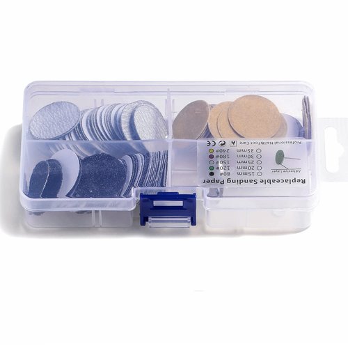 150pcs Sandpaper Disc and 1pcs Metal Bit, 3/32 Shank Replaceable Pedicure Sanding Disc Bit for Dead Skin Callus Removal Electric Foot File Tools