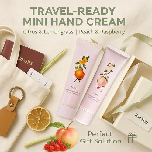 DEMIKI Shea Butter Hand Cream for Dry Cracked Hands, Birthday Gifts for Women, Bridesmaid Gifts, Nurse Gifts,Valentines Day Gifts, Party Favors, Hand Cream Gifts Set for Women, Travel Size1.7fl.oz x 2