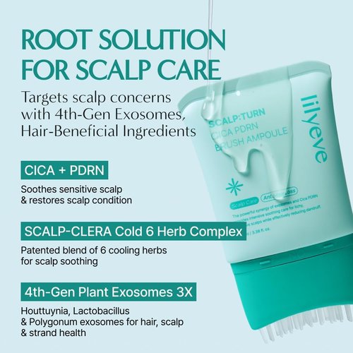 Lilyeve SCALPTURN Cica PDRN Scalp Serum - Strengthen Hair Roots & Relieve Itchy Scalp | 3.38 fl. oz
