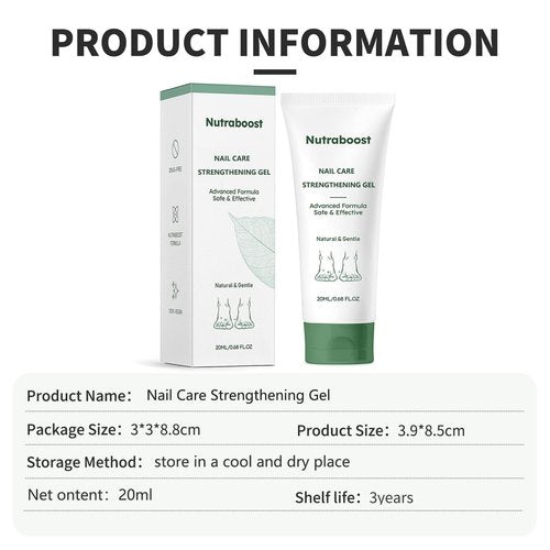 Natural Nail Care Gel, Nutraboost Strengthening Cuticle Serum for Damaged & Brittle Nails, 20ml (1 pcs) (2pcs)