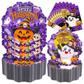 Halloween Heavy-Duty Paper Plates and Napkins Set - Dark Purple, Curved 9inch & 7inch - Spooky Gothic Party Supplies - 150 Pieces