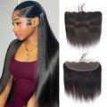 Lemoda 13x4 Frontal Straight HD Transparent Lace Frontals Brazilian Virgin Human Hair Lace Frontal Closure Natural Black 16 Inch