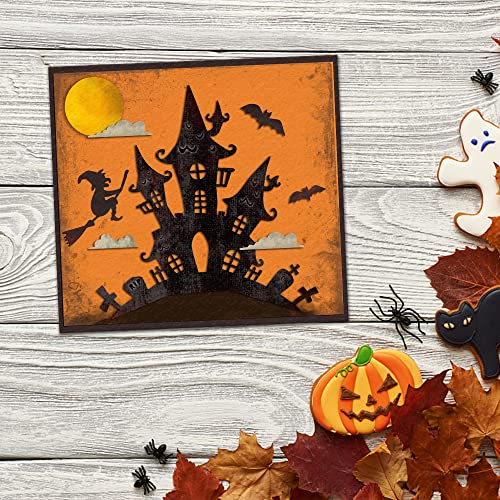 Halloween House Die Cuts for Card Making & Scrapbooking - Bats & Background