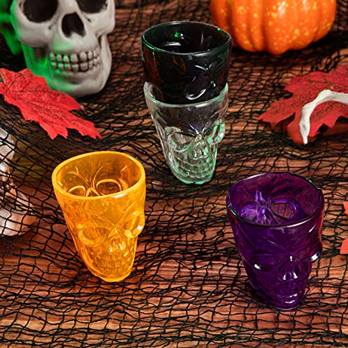 32-Pack Halloween Skull Shot Glasses Plastic Drinkware Party Supplies