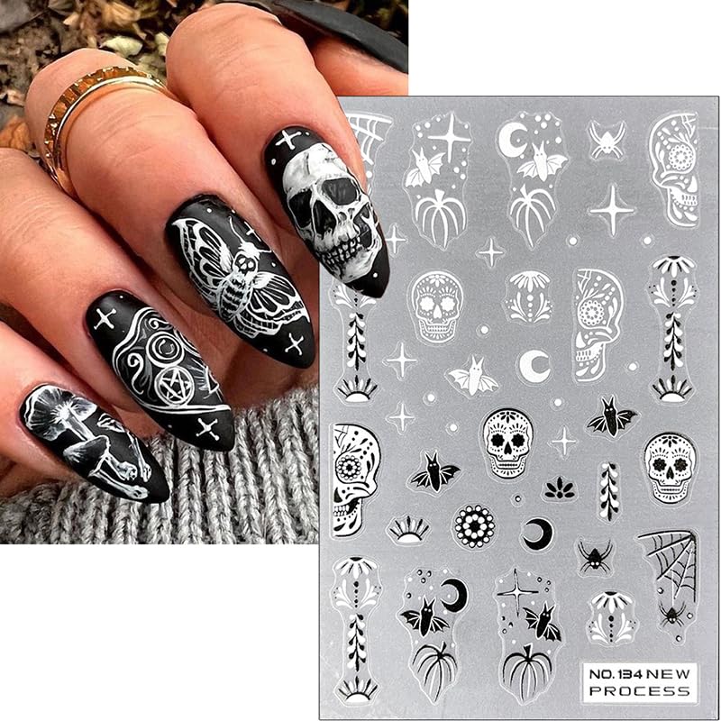 Halloween Nail Stickers Decals 3D Horror Spooky Devil Ghost A5 - Self-Adhesive Nail Art