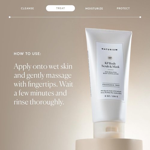 Naturium KP Body Scrub - Exfoliating Shower Scrub & Mask for Keratosis Pilaris, 8 oz