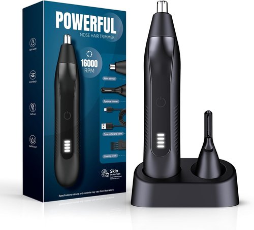 Skiennix 2-in-1 Nose Hair Trimmer - LED Display, 16000RPM Motor, Grooming Kit for Men | Perfect Gift for Father's Day