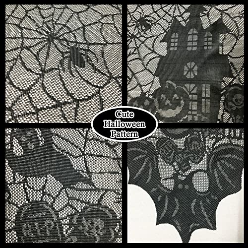 Gothic Black Lace Spider Web Halloween Tablecloth - 53x68 Inches, Spooky Party Decor