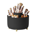 DASITON Large Capacity Makeup Brush Holder,360° Rotating Makeup Organizer,5 Slot Makeup Brushes Cup,for Vanity Decor,Bathroom Countertops,Desk Storage Container,Cosmetic Display cases(Black)