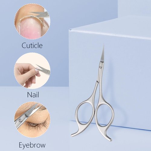 Trazzic Butterfly-Tail Nail Cuticle Scissors: More Stable Anti-slip Multi-Faceted Sandblasted Grooming Scissors Stainless Steel Cuticle Cutter, Eyebrow Eyelash Nose Hair Manicure Kit for Women, 1 PACK