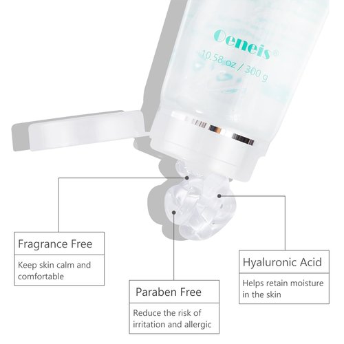 Oeneis Hydrating Microcurrent Conductive Gel, Fragrance-Free, Paraben-Free, Gel Primer with Hyaluronic Acid, Non-irritating, Moisturizing Gel for RF, 300g Tube, Clear
