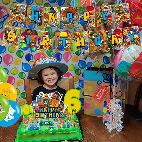 Bloons TD 6 Birthday Party Decorations Set with Banner Balloons & Cake Toppers