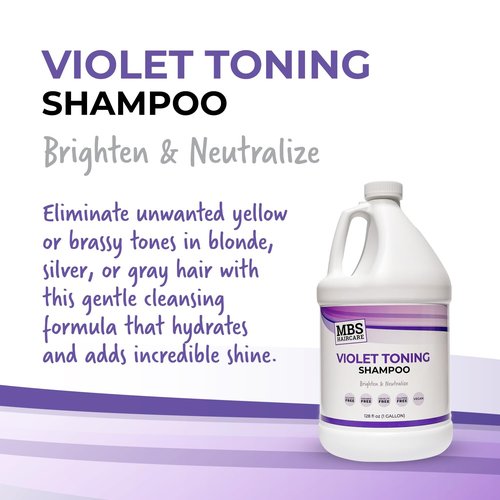 MBS Haircare Violet Toning Shampoo, Gallon - (1 Gal) (Sulfate Free, Paraben Free, Color Safe, Vegan)
