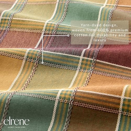 Autumn Acres Plaid Tablecloth - Multicolor 70x52 Inches, Cotton, Fall Decor