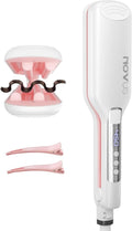 NOVUS Hair Crimper - 4-Barrel Wave Curling Iron for Beach Waves - Adjustable Heat, 0.6 Inch