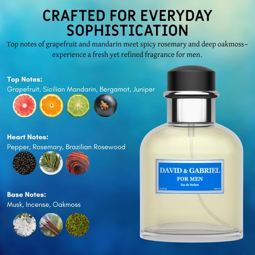 Sandora Fragrances Men's Perfume - Inspired by Iconic Scent | Fresh Grapefruit, Juniper & Oakmoss - 100 ml Eau De Parfum