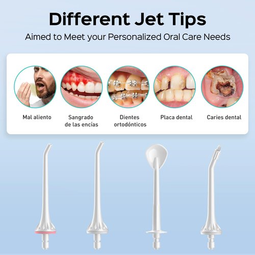 COSLUS Water Dental Flosser Pick for Teeth C30(FC5360): 4 Modes Cordless Portable 300ML Larger Tank Water Teeth Cleaner IPX7 Waterproof Flossing Cleaning Picks for Home Travel White