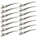 Bantoye Duck Bill Clips - 3.5 Inches Rustproof Metal Alligator Curl Clips for Hair Styling | Silver - 24 Packs