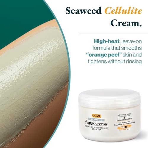 GUAM Fangocrema Anti-Cellulite Cream - Seaweed & Tourmaline FIR for Skin Tightening | Firming Hot Gel with Caffeine (10.5 Oz)