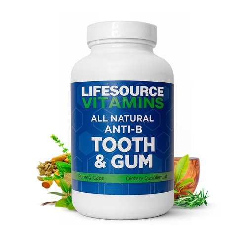 LifeSourceVitamins Tooth & Gum - Anti-B - Support - 90 Caps - Proprietary Formula - LVs, 1 Count (Pack of 1)