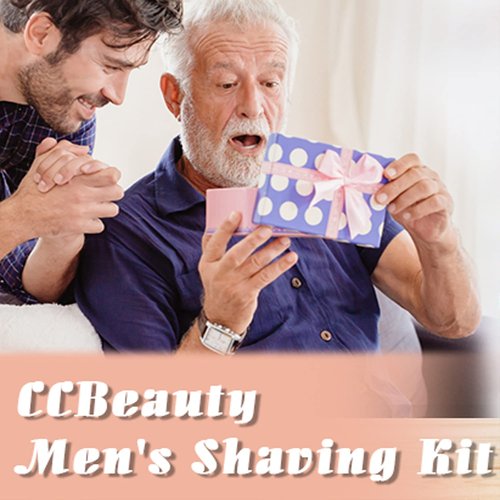 CCbeauty Mens Shaving Brush and Bowl Set, 4 in 1 Badger Shave Brushes Kit with Stainless Steel Bowl & Soap Mug, Safety Razor Stand, Birthday Boyfriend Dad Gifts Set for Men, Shaving Cream 3.5Oz