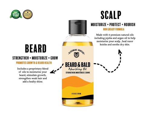 Blackmane Skincare Bald Head Moisturizer For Men and Bald Head Care For Men, Beard and Bald Head Oil, Use After Shave For Head Shave For Men