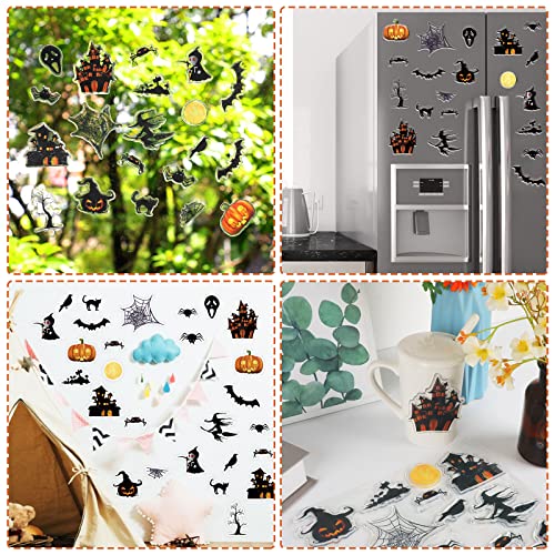 Halloween Gel Clings for Windows Mirrors Decor - Spooky Reusable Stickers - Halloween