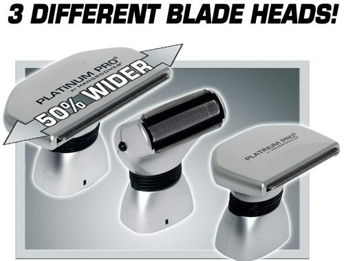 MANGROOMER Platinum Pro Back Shaver - 3 Flex Heads, Power Hinge & Extreme Reach Handle | Bonus Case Included