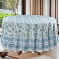 Round Cotton Tablecloth 90 Inch - Green - Perfect for Weddings & Events - Ridhi