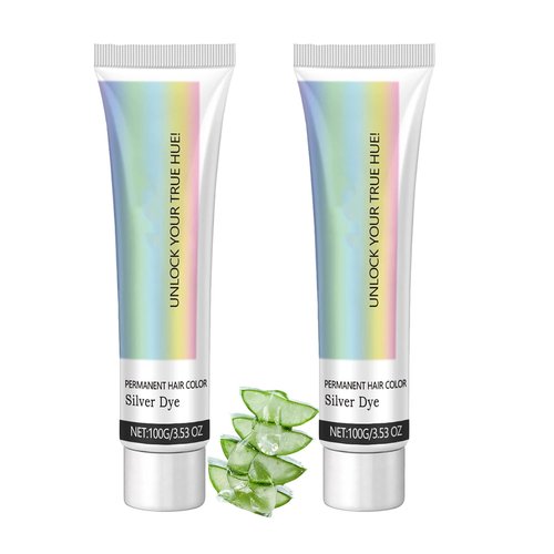Regine Switzerland Silver Hair Dye - 2-in-1 Nourishing Hair Color with Natural Essence | 3.53 Fl Oz (2 Pack)