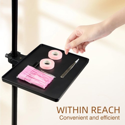MoyRetty Lash Tray Holder (10.6” x 8“), Adjustable Plastic Essential Organizer Stand for Lash Techs, Perfect for Salon or Homes Use-Black