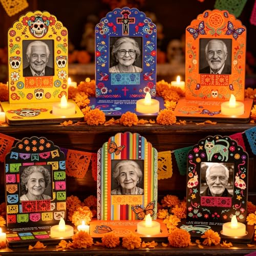 Dia De Los Muertos Decorations Altar Picture Frame Set - 6 pcs
