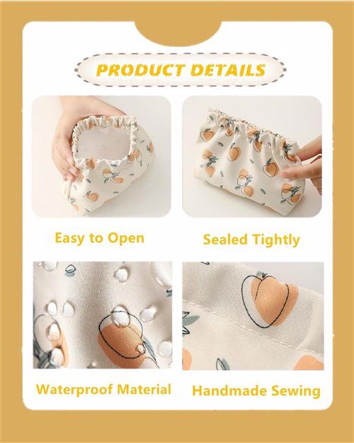 Gepehoho Small Pouches for Purse, 3pcs Portable Mini Makeup Bag, No Zipper Self-closing Accessories Organizer for Cosmetics Headphones Jewelry (D)