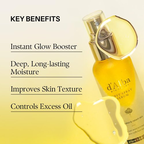 d'Alba Piedmont White Truffle First Spray Serum - Vegan Hydrating Face Moisturizer | 2 Bottles (6.76 fl oz)