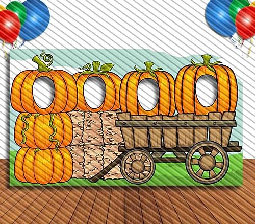 Pumpkin Patch Face Cutout Banner - 42x72 Inch Fall Photo Prop for Parties