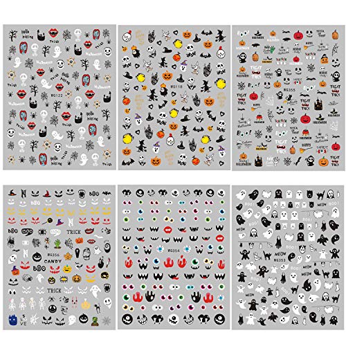 Halloween and Fall Nail Art Decals - 1000+ Self-Adhesive Stickers for Manicure & Pedicure