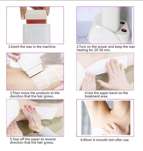 Nynelly Depilatory Roll on Wax Warmer Kit, Portable Hair Removal Epilator Machine Set for Women Men - Leg, Bikini, Armpit (Heater 1, Wax 1, 20 Strips)