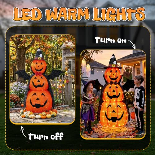 Halloween Yard Decoration 5FT 3-Tier Pumpkin Fabric with Cape & Wings - Variation of THIS listing