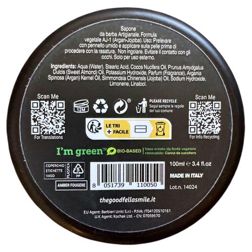 The Goodfellas’ Smile AMBER FOUGERE (Lavender & Sandalwood) Italian Shaving Soap – Classic Tallow Croap for Use with Shaving Brush, Razor & Traditional Wet Shave