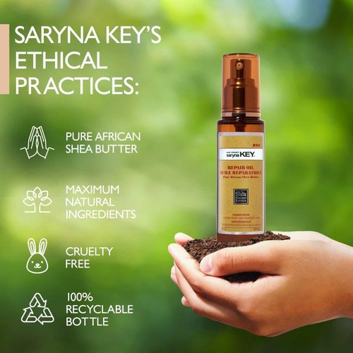 Saryna Key Hair Serum Repair Oil - Shea Butter Hair Treatment Oil, Oil for Hair, Frizz Control for Dry & Damaged Hair, Color-Safe (1.87 Oz)