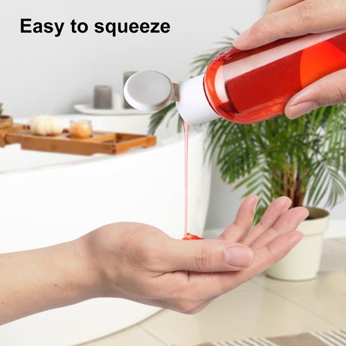 Neendohome 6 Pack 8 oz Travel Squeeze Bottles with Flip Caps Refillable Empty Plastic Containers for Toiletries Shampoo Lotions Oils