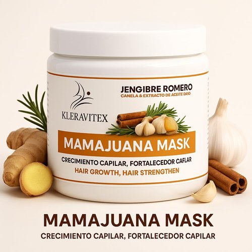 Kleravitex Mamajuana Hair Mask - Deep Conditioning Treatment with Ginger & Rosemary - 60 OZ Paraben & Sulfate Free for Damaged Hair Growth