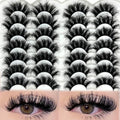 Dramatic Fluffy 20mm Long False Eyelashes - Wispy Strip Lashes for Glamour - Variation of Lashes 06