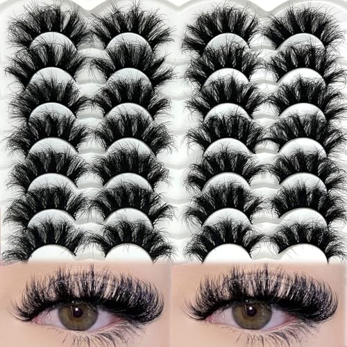 Dramatic Fluffy 20mm Long False Eyelashes - Wispy Strip Lashes for Glamour - Variation of Lashes 06
