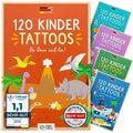 Kids Temporary Tattoos Dinos Theme - 120 Skin-Friendly, Dermatologically Tested & Made in Germany