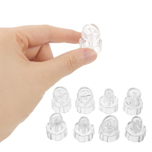 Ipetboom 8pcs Plastic Hydro Facial Machine Tips Heads for Water Oxygen - Beauty Cleaning Suction Machine Replacement Parts Skin Care Aqua Peeling Caps, 1.65cm/0.65in interface inner diameter