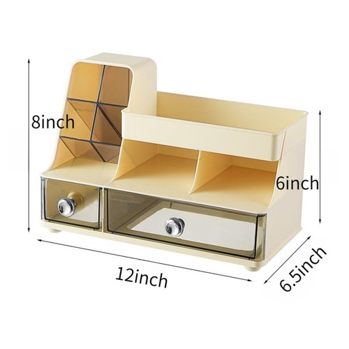 Makeup Organizer with Drawers for Vanity,Bathroom Countertop Organizer with Brushes Holder,Skincare Storage Organizer,Perfect Cosmetic Display Case for Your Beauty Essential