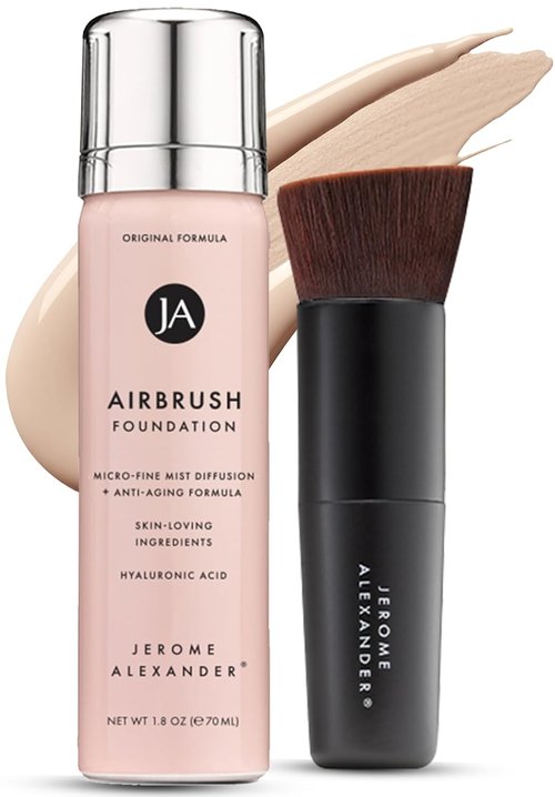 Jerome Alexander MagicMinerals AirBrush Foundation - 2-Piece Set with Kabuki Brush for Radiant Skin - Fair Shade